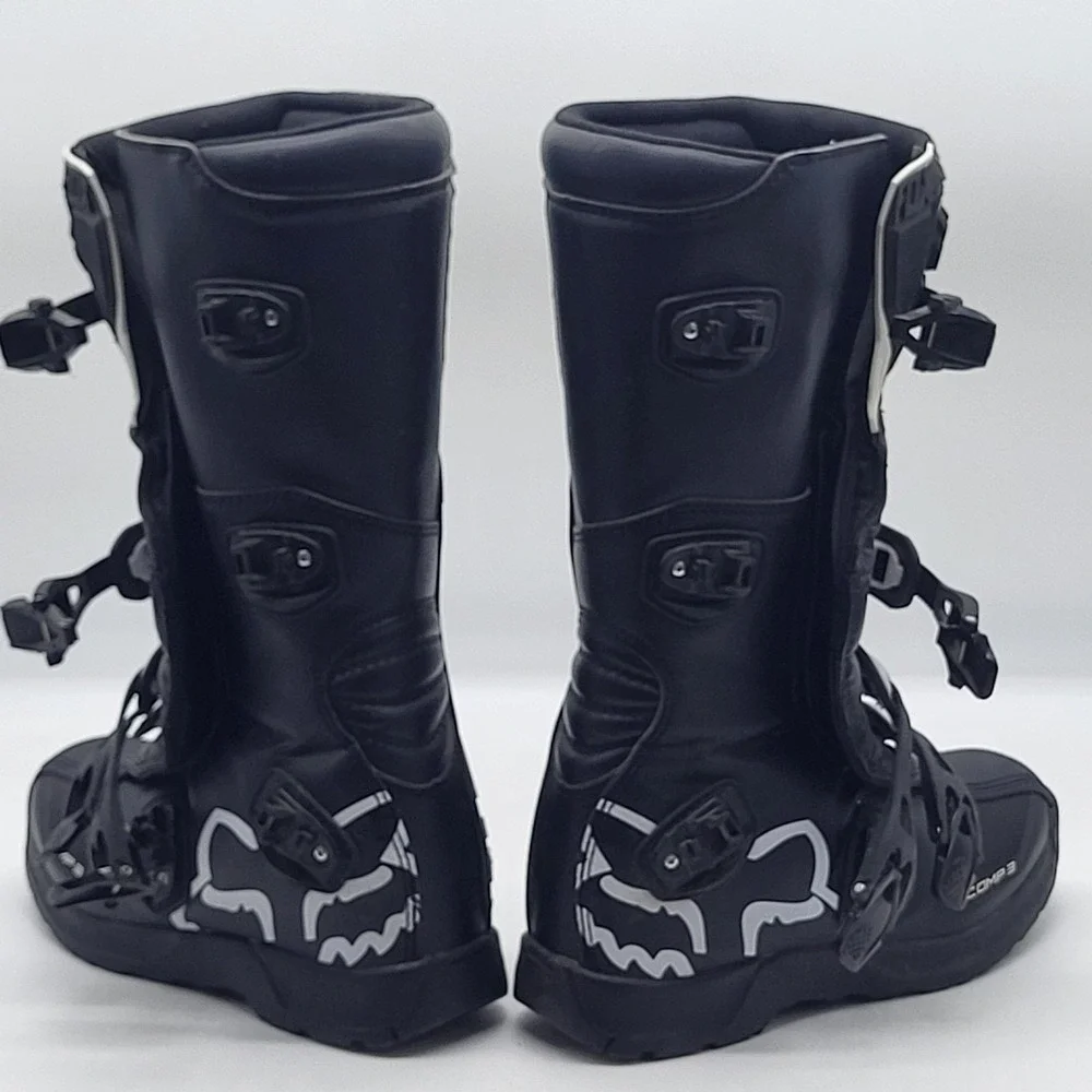 Fox Racing Comp 3 Youth Size 8 Motocross Boots Black White MX Dirt Bike EU 41.5 - Picture 13 of 16
